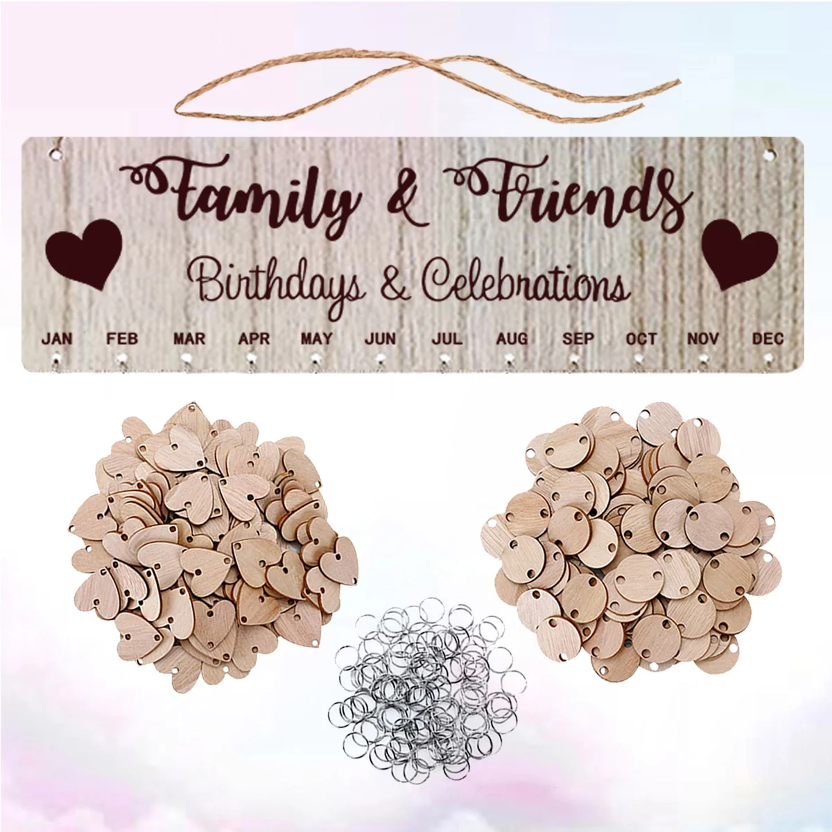 

Home Deocr Calendar Hanging Decoration Family Birthday Calendar With Tags Hanging Birthday Calendar Birthday Wall Calendar