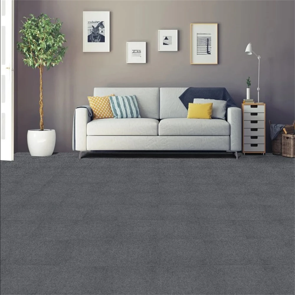 20pcs DIY Self Adhesive Carpet Floor Tiles Sticker Square Rugs Peel And Stick Mat Flooring for Kitchen Home Decor Carpets floor mat