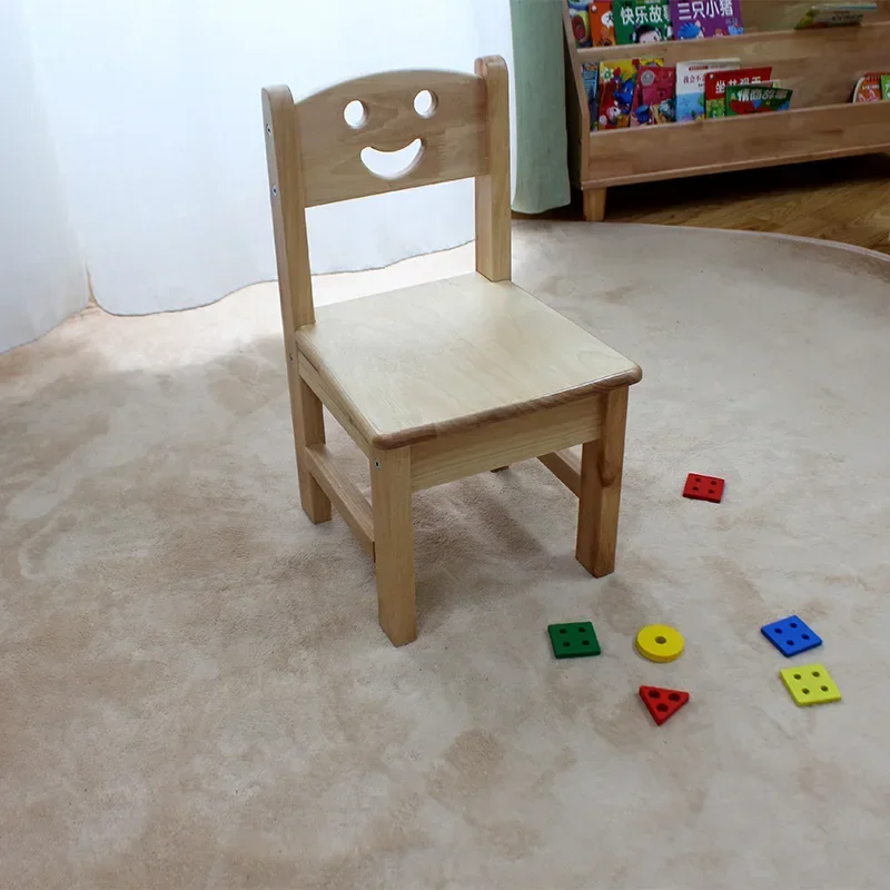 Home Furniture Kindergarten Children's Chair Learning Writing Stool Solid Wood Student Early Education Nursery Baby Back Chair S