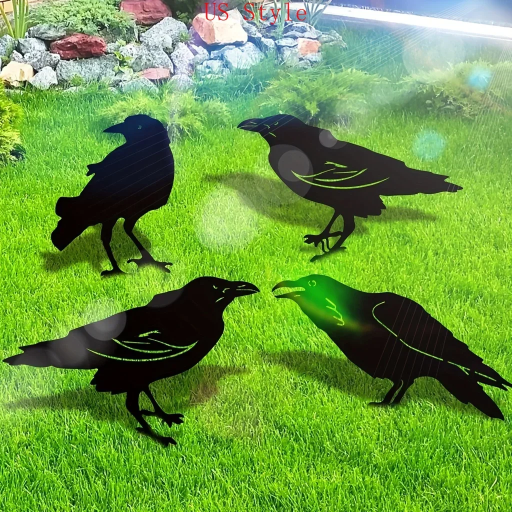 

Black Crow Silhouette Cute Metal Birds Garden Statues Decorative Garden Stakes Outdoor Yard Garden Lawn Outdoor Decoration Gard