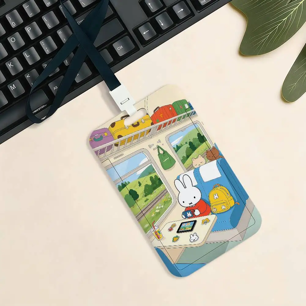 Niedlicher M-Miffy Anime Kartenhalter Kartenetui für Bank-, Kredit-, Studenten-, ID-, U-Bahn-, Arbeitsausweis, Ausweishalter, Türkartenhalter – Detail 12