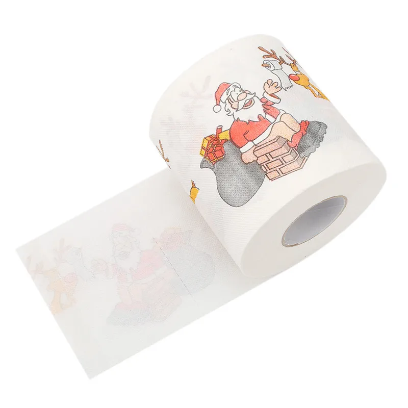

NEW Christmas Pattern Series Roll Paper Christmas Decorations Prints Cute Toilet Paper Christmas Decorations For Home HOT