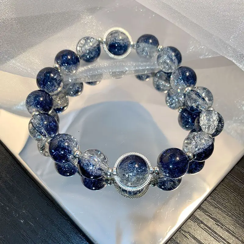 

Ocean Blue Stone Bracelet Universe Korean Style Purification Starry Sky Star Sea Blue Bracelet Girlfriends' Gift Girlfriend Gift
