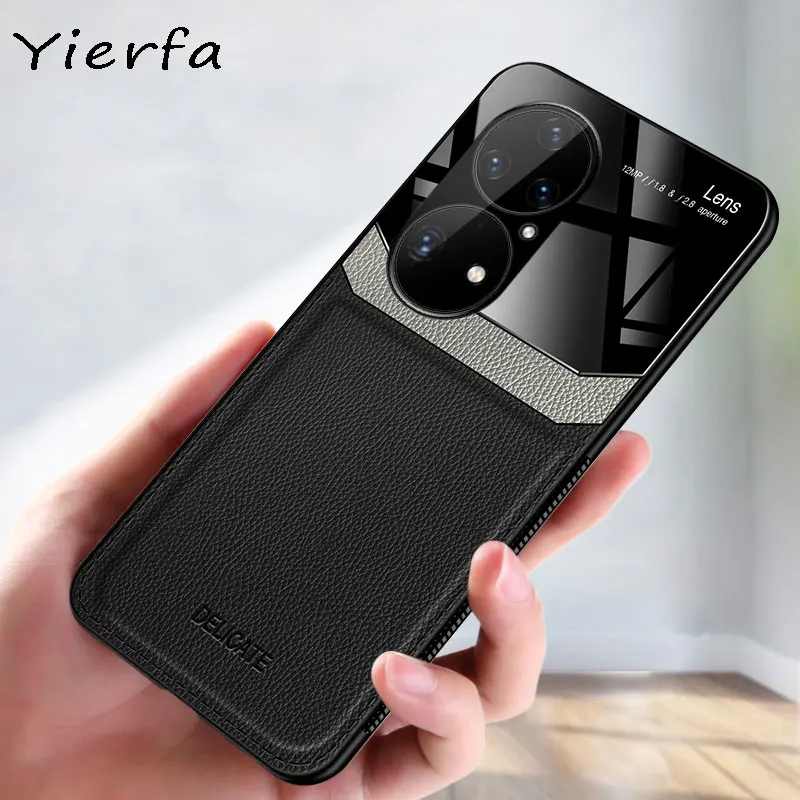 For Huawei P50 Pro Case Silicone Shockproof PU Leather Back Cover P20 P30 P40 Plus P 20 30 40 50 Lite 4G 5G Cases |