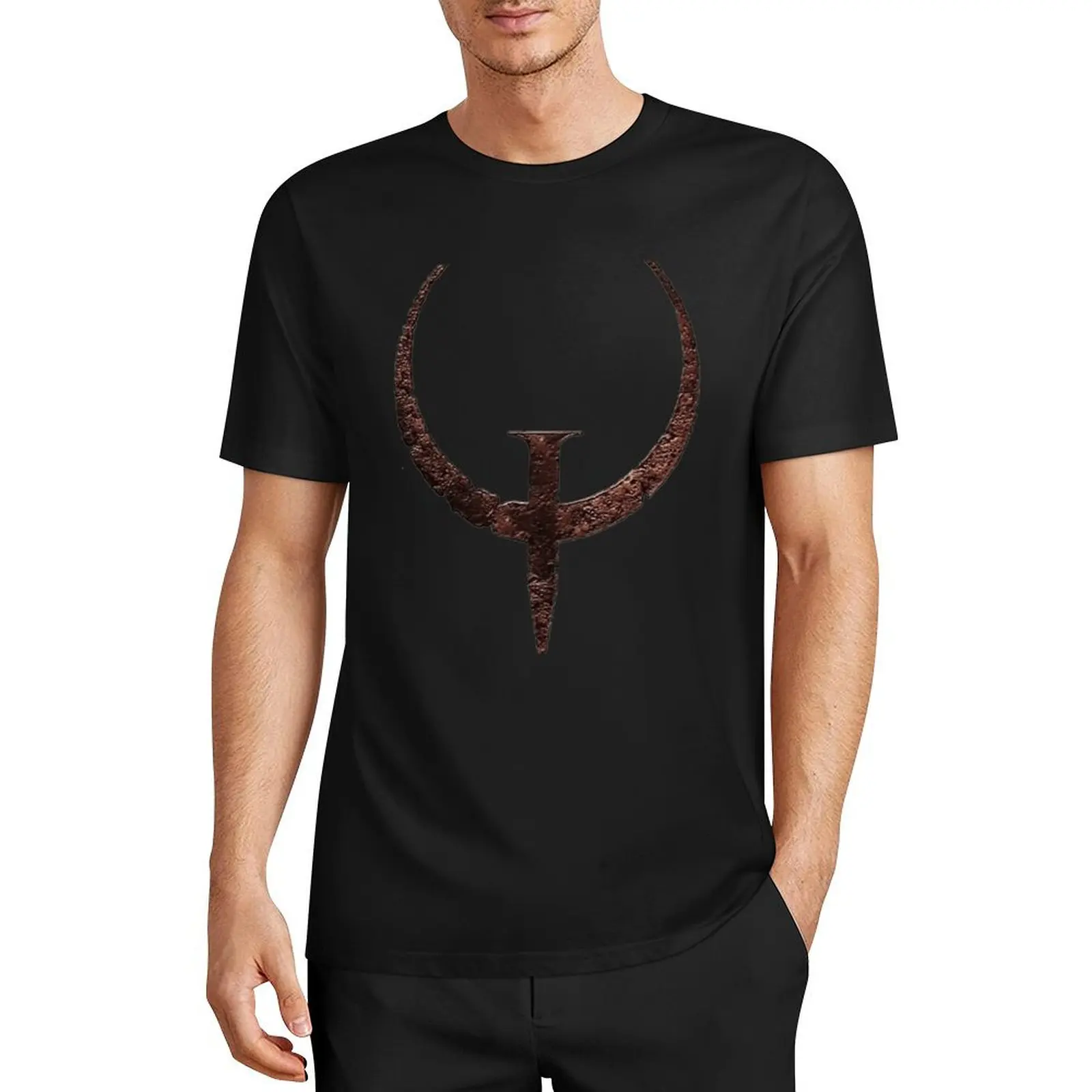

Quake 1 Logo T-Shirt.png T-Shirt heavyweights quick-drying Short sleeve tee vintage clothes t shirts for men graphic