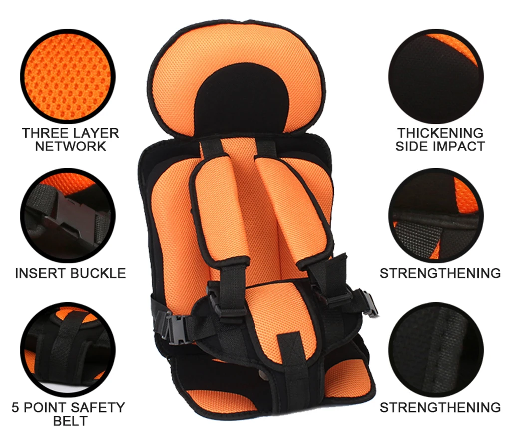 Seat Cushion Safety Seat Mat Car Seat Mat Portable Shopping Cart Mat Kids Safe Chair Mat Children's Chairs Updated Version Thickening Sponge Baby Stroller Cushion Accessory