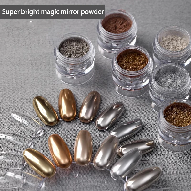 Metallic Mirror Powder Nail Art Glitter Rose Gold Champange UV Gel Polish Chrome Dust Metallic Effect Nail Painting Pigment