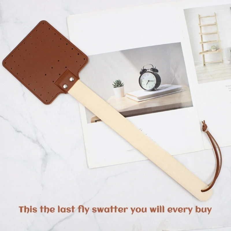 PU Leather Fly Swatters with Handle and Head for Indoor and Outdoor Use fly swatter