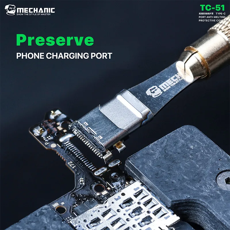 MECHANIC TC-51 Type-C 포트 휴대폰 테일 플러그 유지 보수를 위한 녹슬지 않는 보호 커버 걱정 없는 수리 도구
