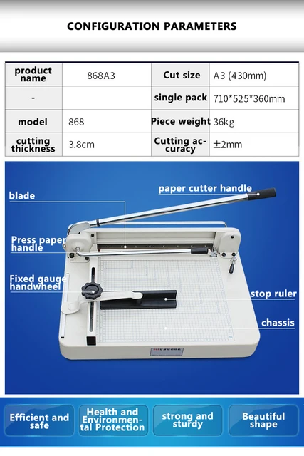 Heavy Duty Paper Cutter 17 A3 Size Stack Paper Trimmer Cutter Ream Paper  Cutting Machine Yg868 - Paper Trimmer - AliExpress