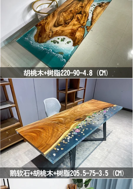 Custom Epoxy Resin Art Design River Table Wooden Tea Table Log