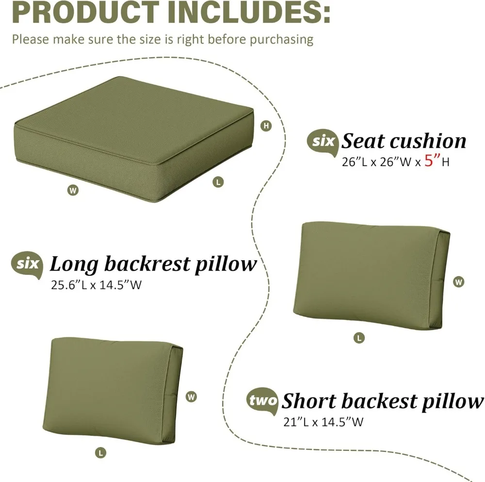 14-Piece Patio Sofa Cushion Set 3