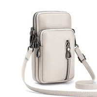 Lightweight Crossbody Messenger Bag, Women's Cow Leather Small Shoulder Purse, Multi Compartment Pocket, Vertical Phone Bag 1