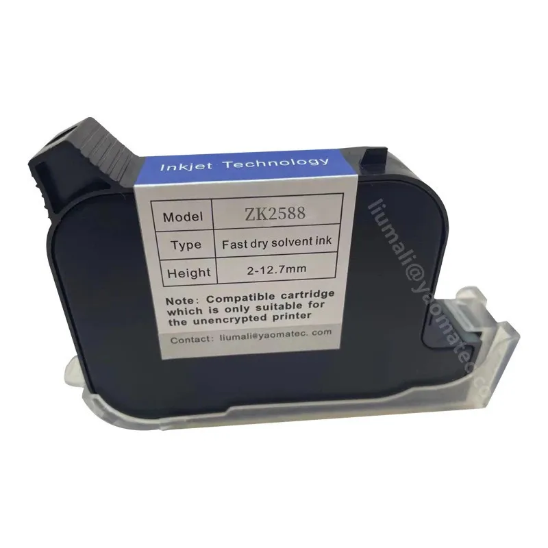 Impressora a Jato de Tinta Térmica Portátil de Secagem Rápida Cartucho de Tinta Colorido para Desbloqueado Eco Solvente 127 mm Zk2588