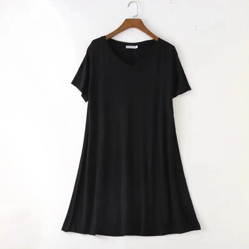 Plus Size Women Modal Short Sleeve Nightgown for Summer Homewear Loose Nightdress Joker Dress Pajama women nightgowns,women nightdresses,sleeping dress