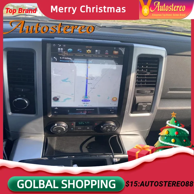 4G Per Dodge Ram 2009- 2018 Android 11 8 + 128 Tesla Style Car Multimedia Player Navigazione Gps Autoradio Registratore A Nastro Unità Principale