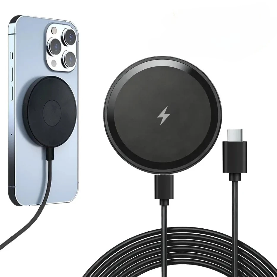 MINI Wireless Charger For Magsafe iPhone 17 16 15 14 13 12 Pro Max Induction Fast Charging Pad Dock Station For Samsung S25 S24