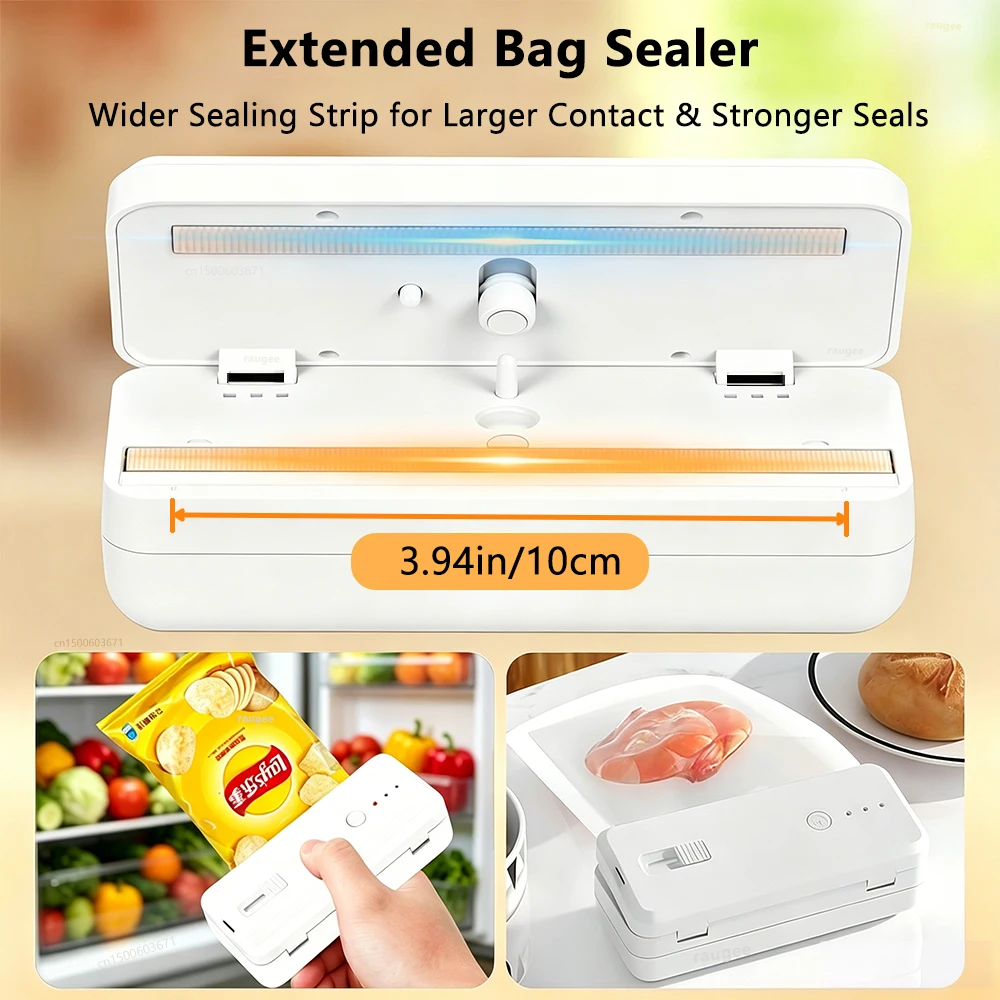 Mini Packaging Sealer USB Rechargeable Food Sealing Machine With Cutter Mini Heat Bag Sealing Food Packaging Heat Sealer 4