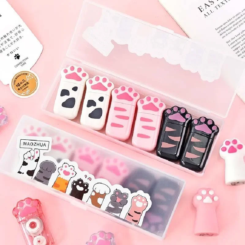 6pcs Cat Claw Mini Correction Tape Kawaii White Out Corrector Stationery correction tape