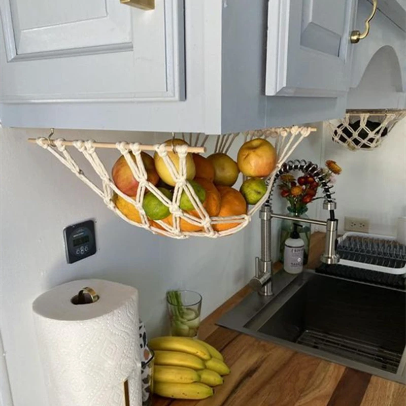 Kitchen Accessories Hanging Fruit Basket Hanging Storage Mesh Bag For
