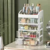 Drawer Style Storage Box Transparent Jewelry Skin Care Products Storage Box High-capacity Desktop Clutter Dustproof Organizer 2
