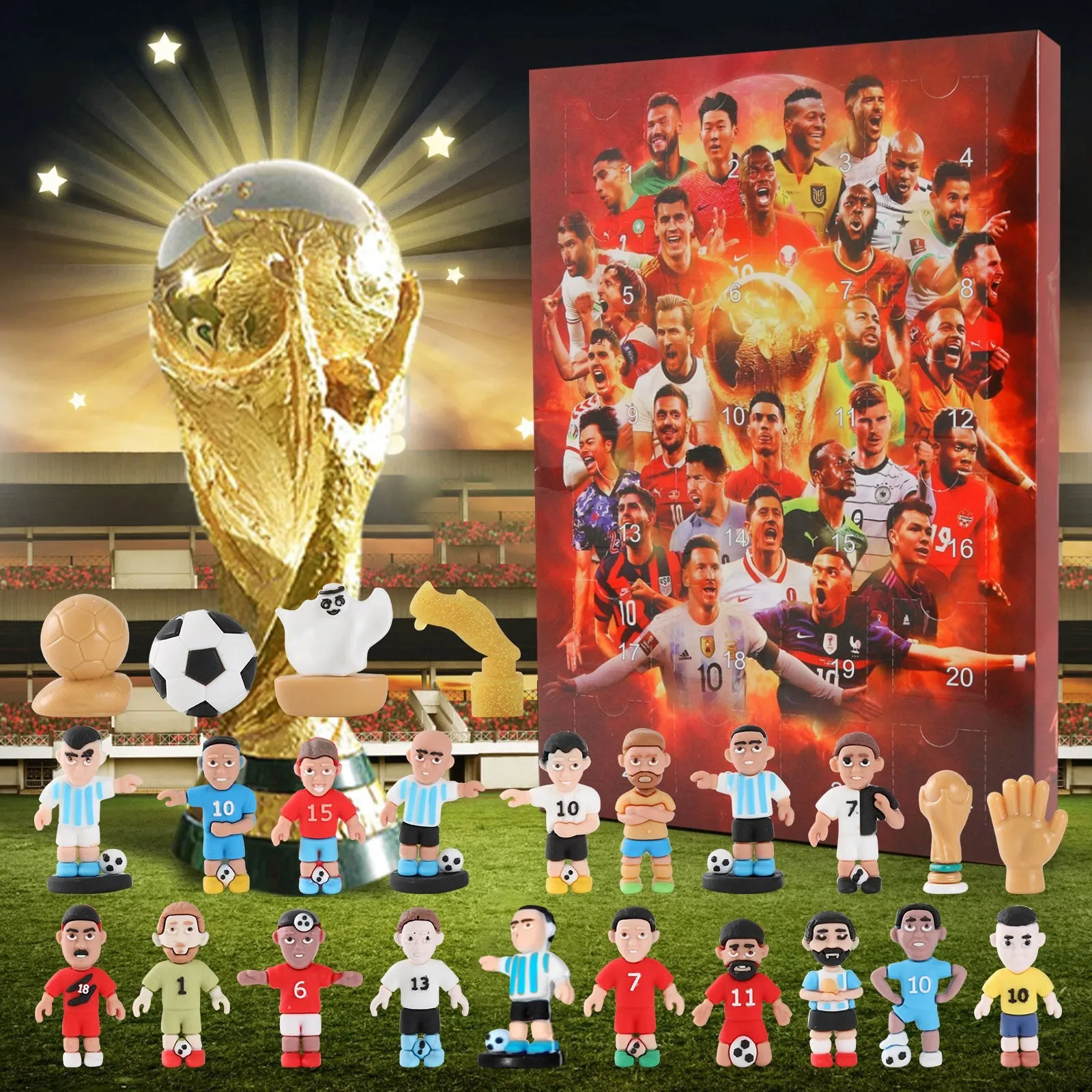 2024 Countdown Advent Calendar Soccer Kit 24 Days Building Advent Calendars Soccer Favors Sports Birthday Christmas Supplies