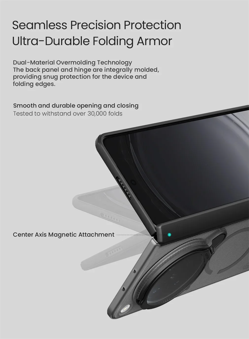 NILLKIN For OPPO Find N6 Magnetic Case Frosted Shield Hinge Camera