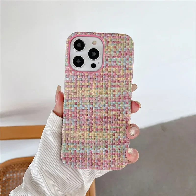 Luxury Shockproof Cloth Braided Silicone Phone Case with Soft Texture