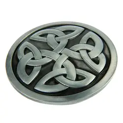 Decorative Pattern Western Style Cowboy Silver Round Belt Buckle Men