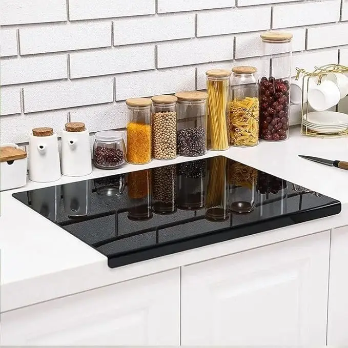Acrylic Cutting Board with Lip - Clear Kitchen Countertop for Meat Bread  Fruit