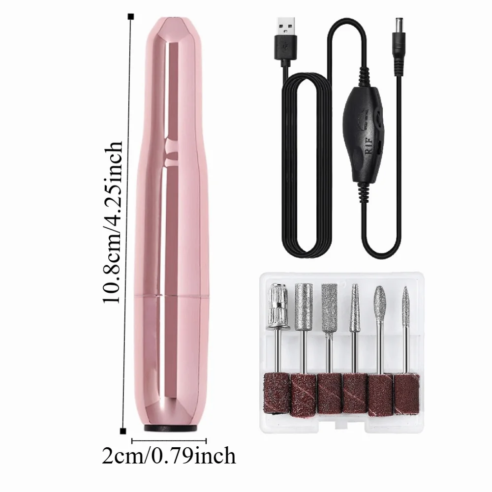 High-Speed Electric Nail Drill Machine Portable with Drill Bits Manicure Mill Equipment Dead Skin Removal Professional