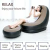New Lazy Sofas Inflatable Foldable Recliner Outdoor Sofa Bed with Stirrups Comfortable Combination Flocked Velvet Sofa Chair 3