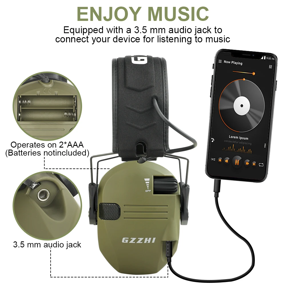 Original Military Tactical Electronic Shooting Earmuffs Outdoor Hunting Sound Pickup Noise Reduction Protection Hearing Headset electronic earmuffs tactical headset noise cancelling headphones