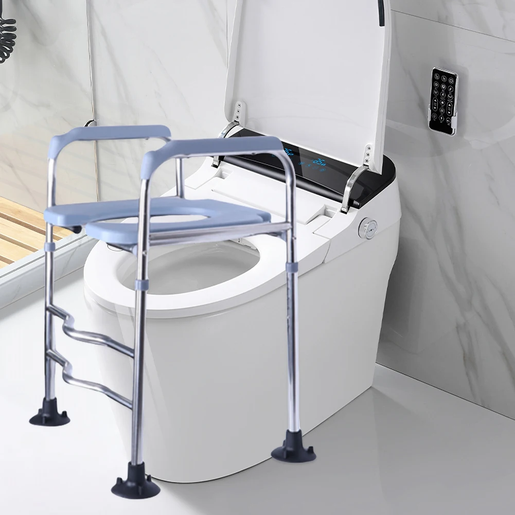 Raised Toilet Seat High Toilet Seat Height Adjustable Elevated Stainless Steel Riser for Pregnant