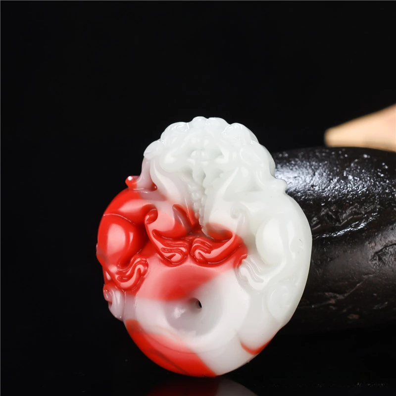 

Кулон с двойной пряжкой из нефрита и курицы для мужчин и женщин, безопасный и универсальный кулон для всего