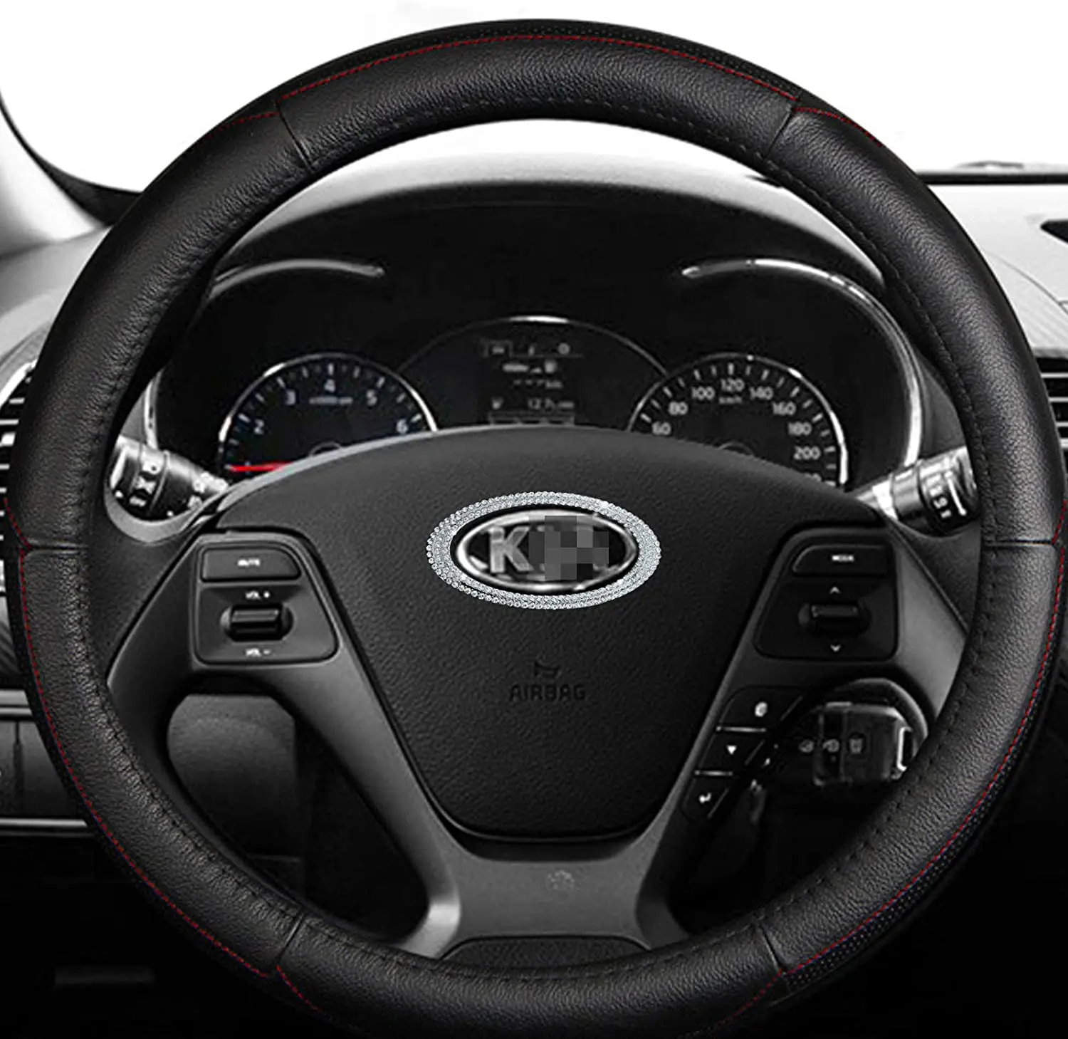Car Steering Wheel Logo Diamond Sticker for KIA 3 4 Ceed Cerato Sportage  Optima K2 K3 K5 KX VQ Crystal Bling Interior Emblem - AliExpress