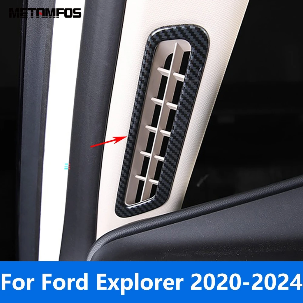 

Для Ford Explorer 2020 2021 2022 2023 2024 углеродное волокно переднее окно A стойка вентиляционное отверстие крышка отделка аксессуары для интерьера