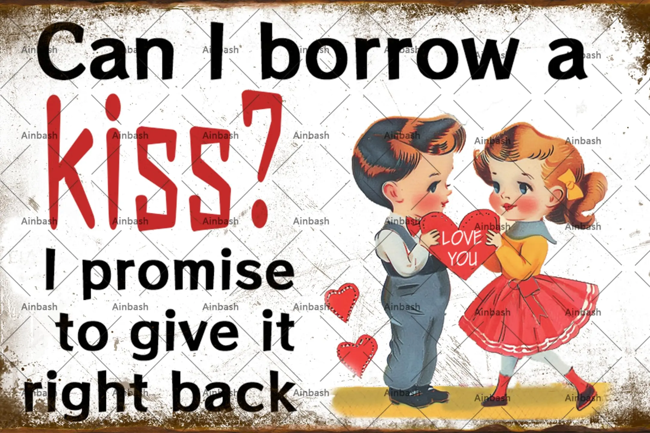 День Святого Валентина, могу ли я осуществить поцелуй в стиле ретро, металлический жестяной знак, ретро художественное украшение, деревенский настенный Декор, плакат ДЛЯ Stree