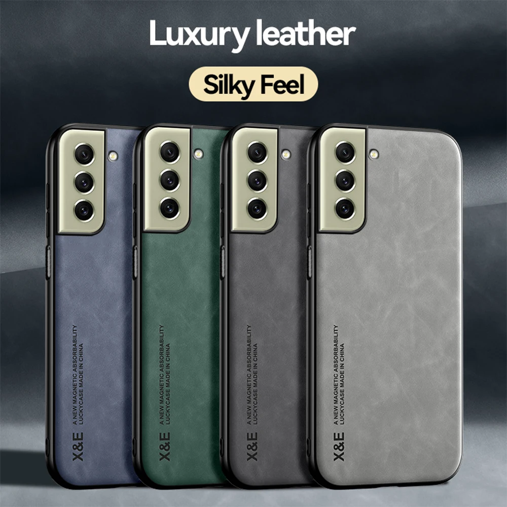 Luxury Lambskin Leather Magnetic Case For Samsung Galaxy S21 FE 5G Silicone Shockproof Cover On Sumsung S 21 FE S21FE S21 Faith 6