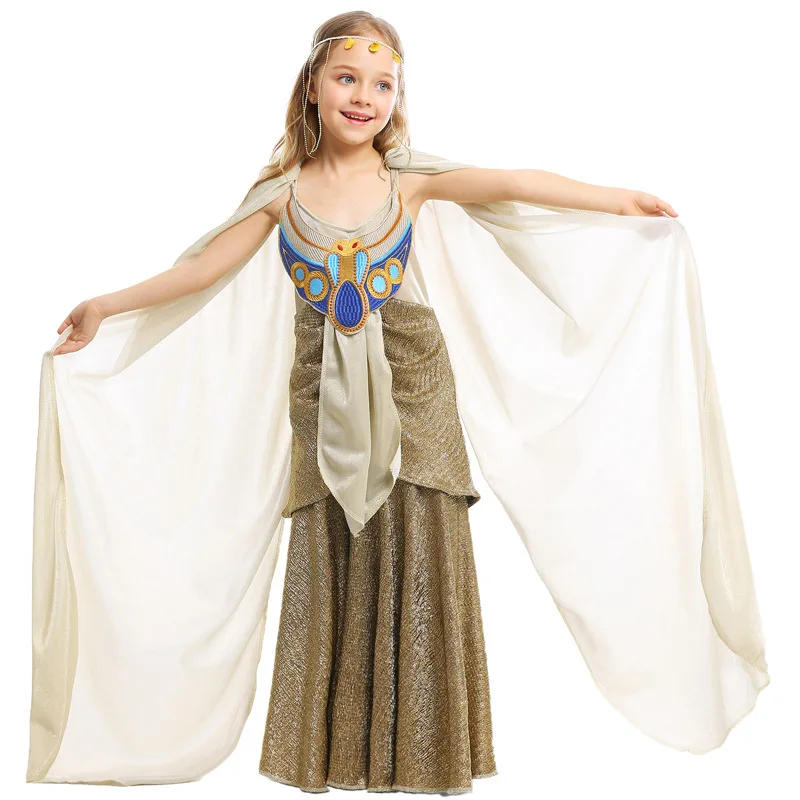

Kids Ancient Egypt Mythology Cosplay Costume Girls Renaissance Greek Goddess Cleopatra Princess Queen Dress Costumes Party