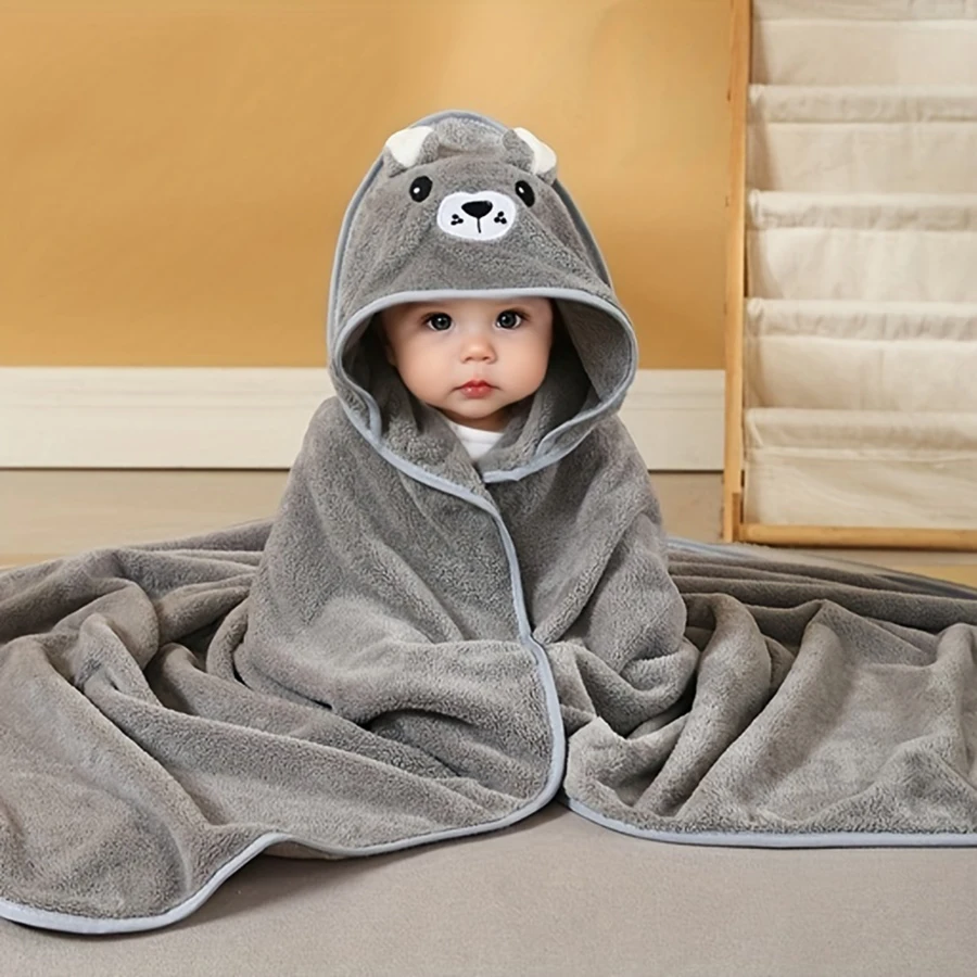 Bathrobe Bath Towel 1 Baby Bath Towel Towel Hat Cape Bathroom Supplies Can Be Used for Swaddling Carts out Blanket Napping Quilt