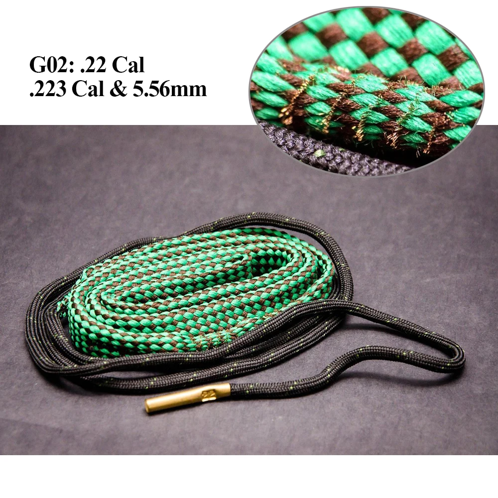 Hunting Gun Bore Cleaner .22 Cal.223 Cal.38 Cal& 5.56mm 7.62mm 12GA Gun Cleaning Kit Tool Rifle Pistol Shotgun Barrel Clean Rope