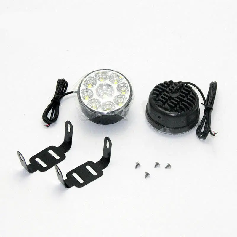 

Hot Parts LED Car Light Tool Adjustable LED Light Attachment Components 2x Round Universal Daytime Running Light