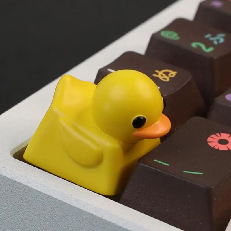 Cute Yellow Duck Keyboard Keycaps for Fun Typing