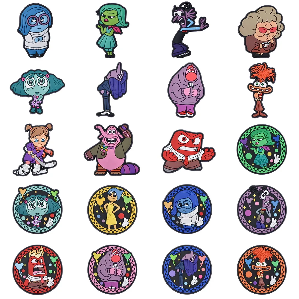 디즈니 인사이드 아웃 영화 캐릭터 신발 참 장식 소년 소녀용 클로그 장식 손목..