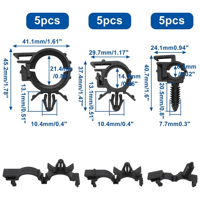 45Pcs Push Mount Cable Zip Tie with Car Wire Routing Clips Universal car cable clips Self locking Fastening cables organizer 5