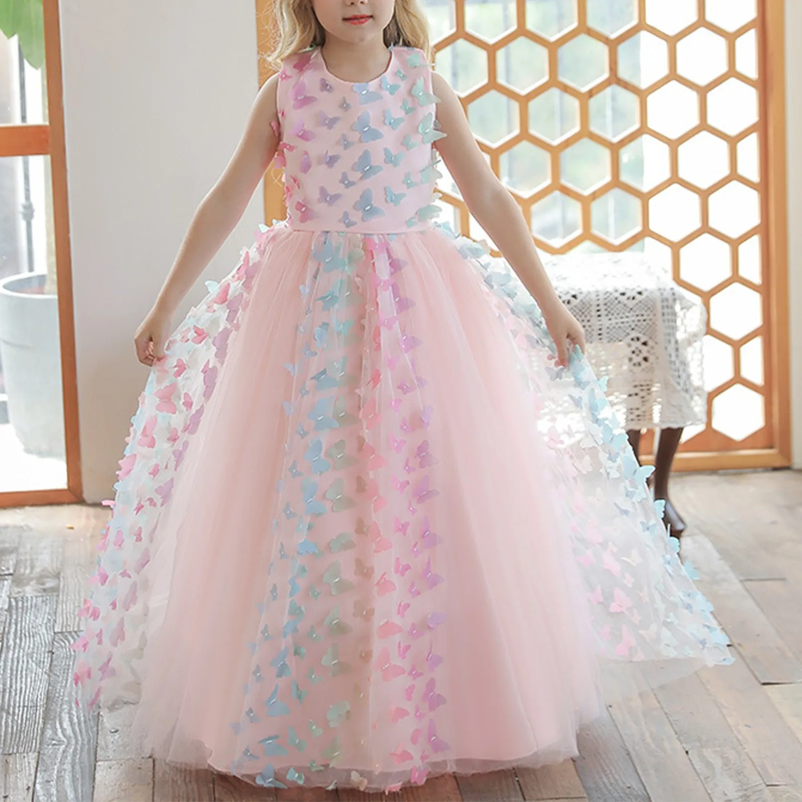 

Children'S Dress Princess Dress With Bow Solid Color Sequin Performance Cake Dress Girls Party Dresses فساتين حفلات للبنات