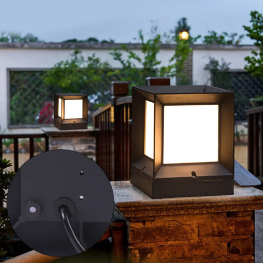 

Black Soft Square Post Light Fence Pillar Entrance Lighting Lamp IP65 Waterproof Outdoor Lighting Easy to Install Fit 5~10㎡ Room