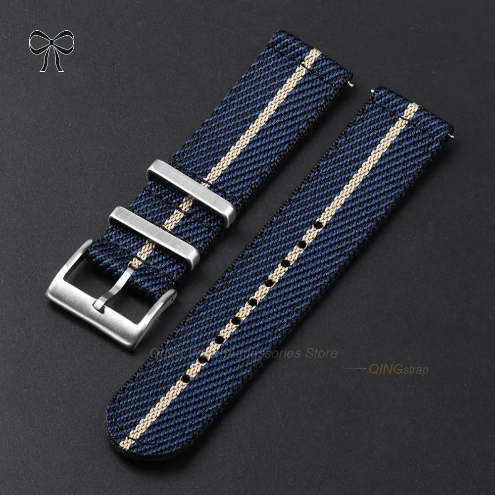 Quick Release Nylon Woven Canvas Watch Band - Military Sport Style Wristband