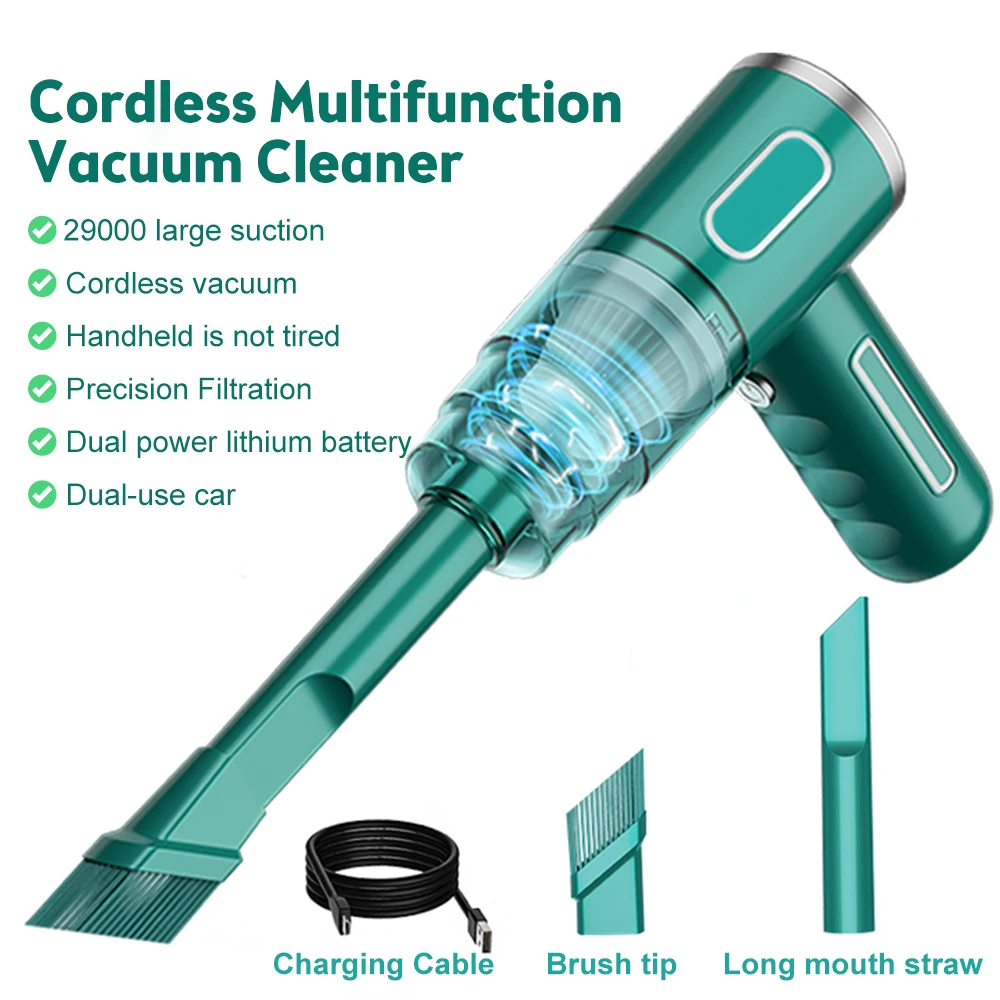 29000PA120WCordlessMiniCarVacuumCleanerUSBRechargablePortable